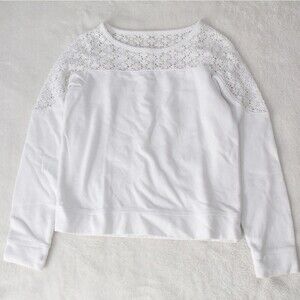 Lace shoulder sweater